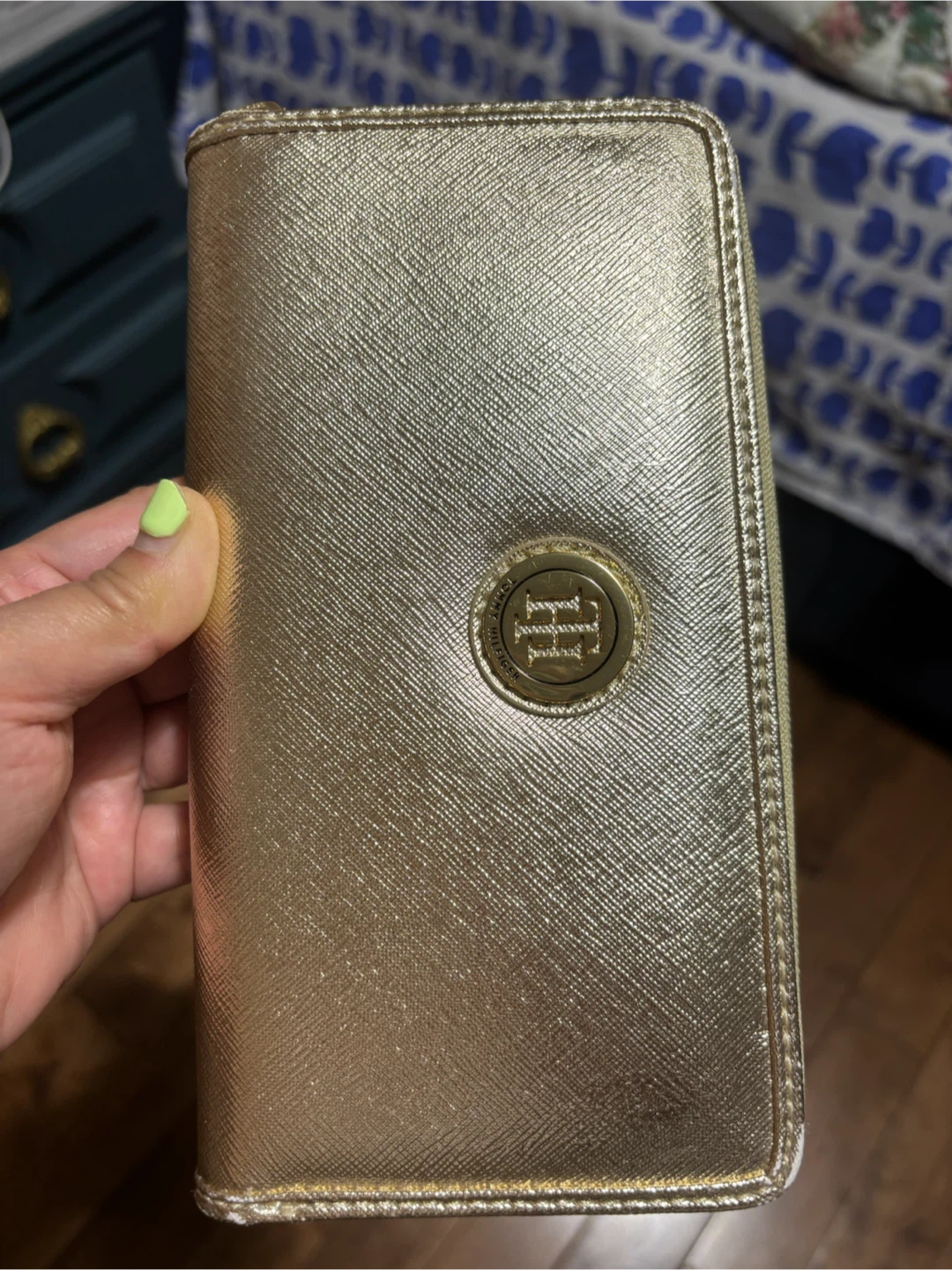 Gold Textured Zip-Around Wallet - photo 5