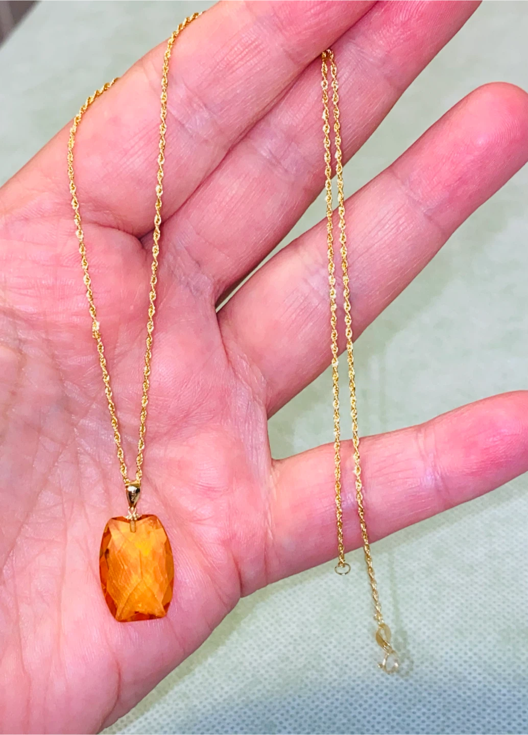 18K Gold & Citrine necklace