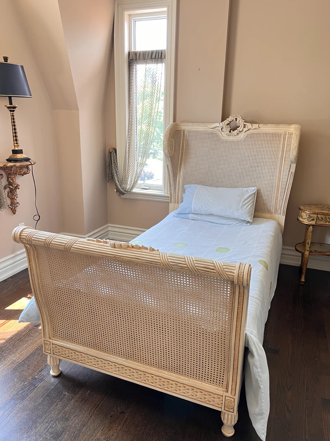 Vintage Cane Headboard Bed Frame - photo 2