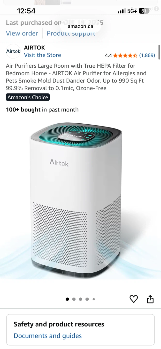 AIRTOK Air Purifier for Allergies and Pets