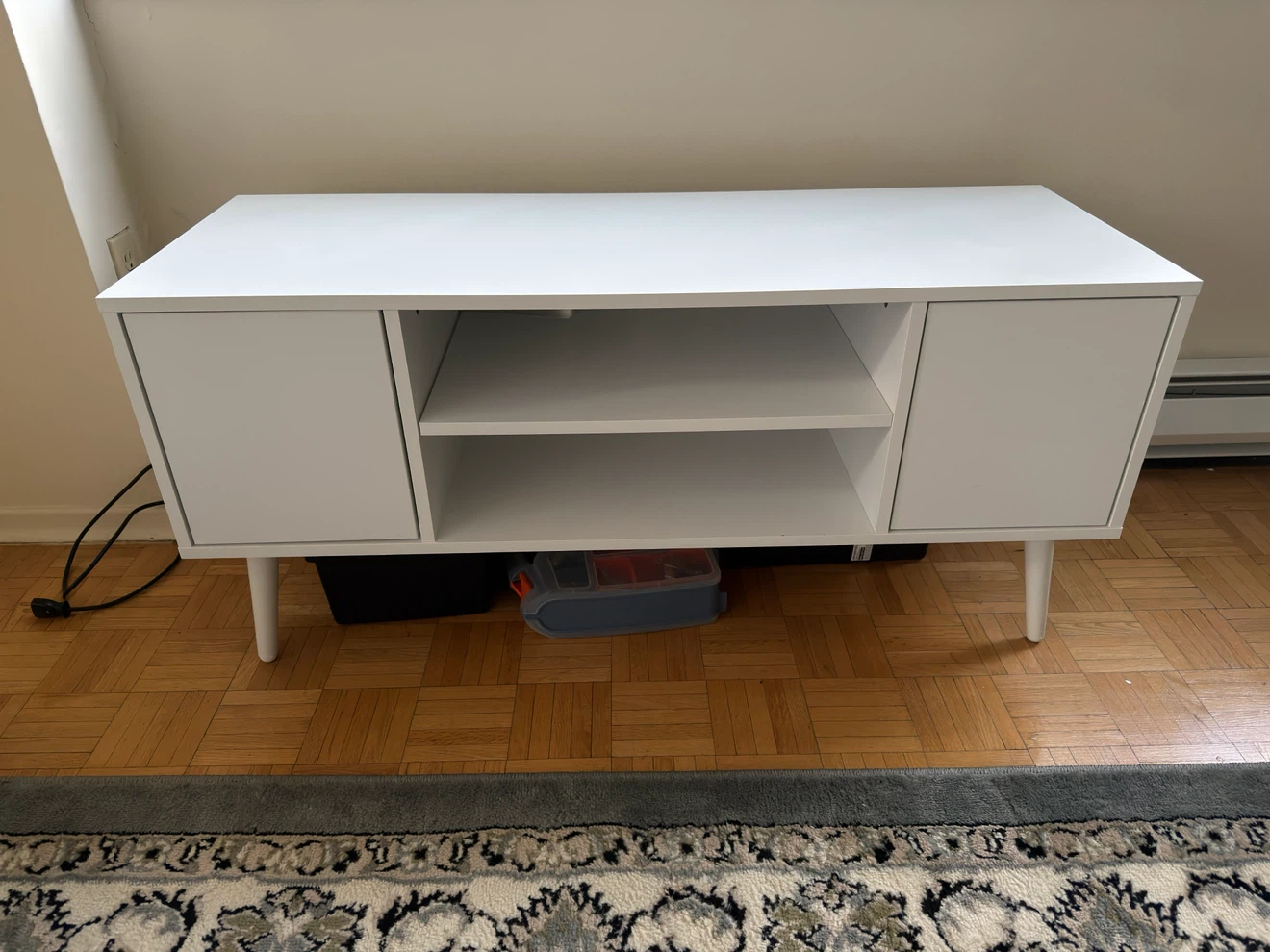 White Mid-Century Modern TV Stand 50-55” TV - photo 2