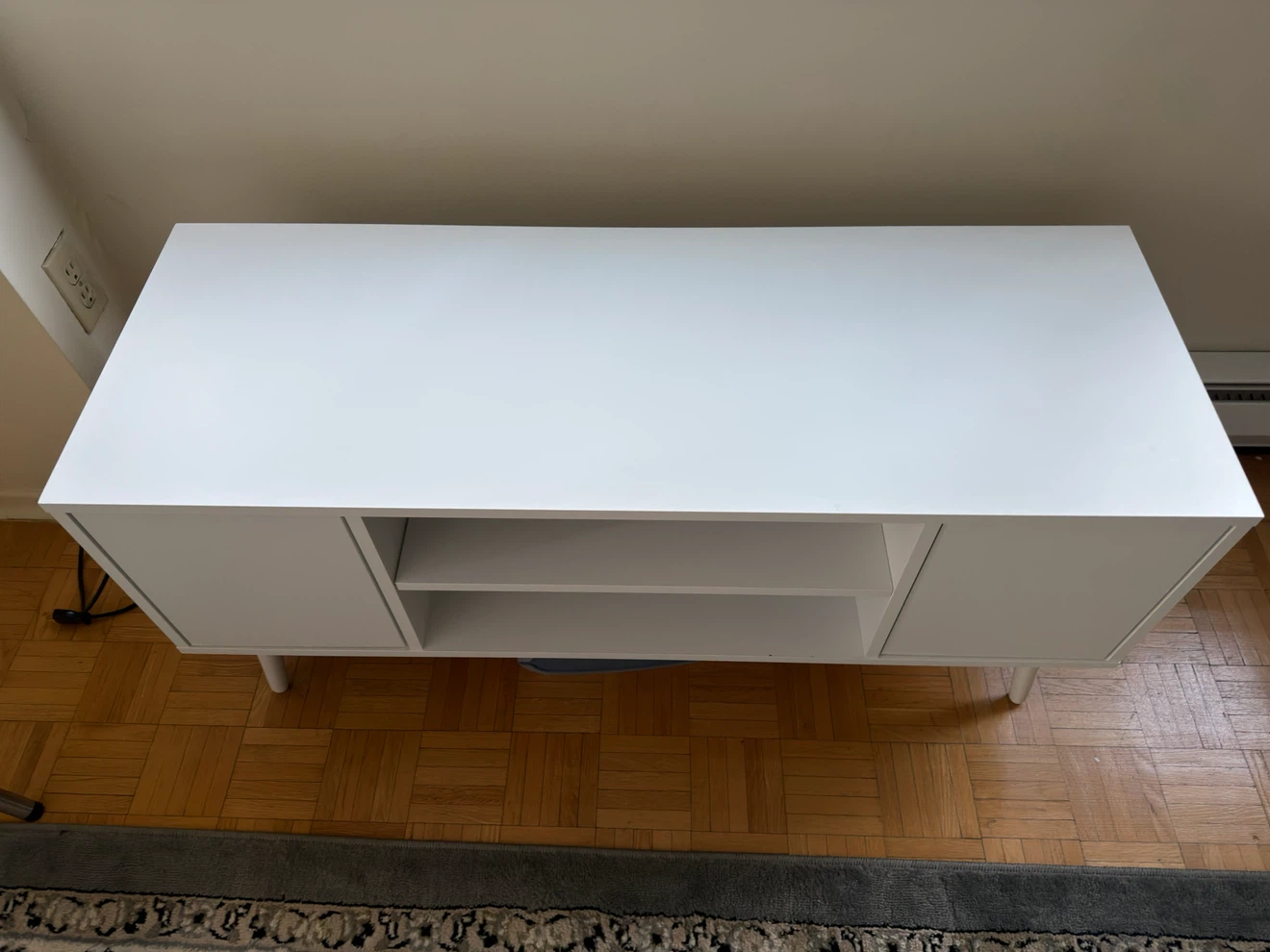 White Mid-Century Modern TV Stand 50-55” TV - photo 3