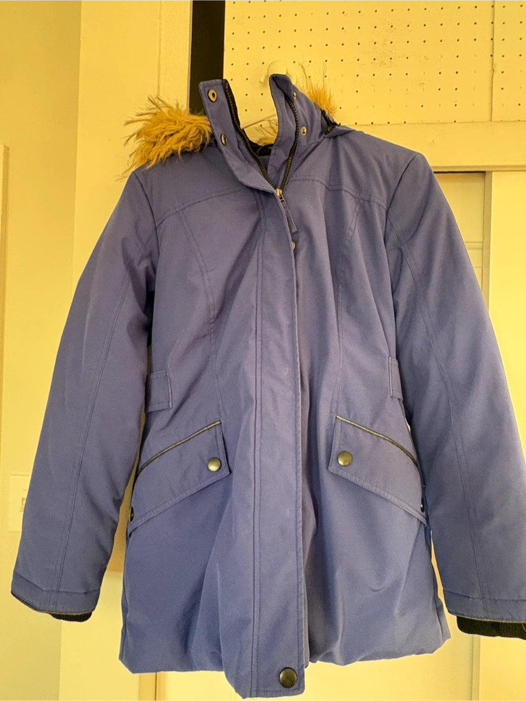 Blue Winter jacket with Fur Hood