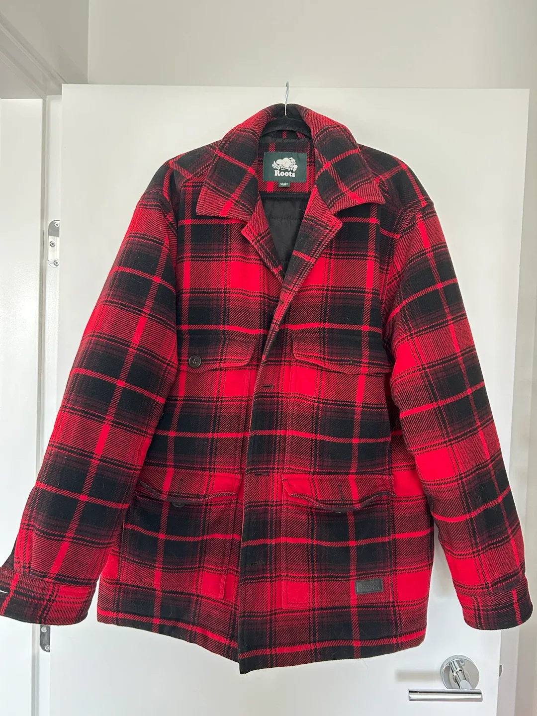 Roots Plaid Wool Jacket - Large