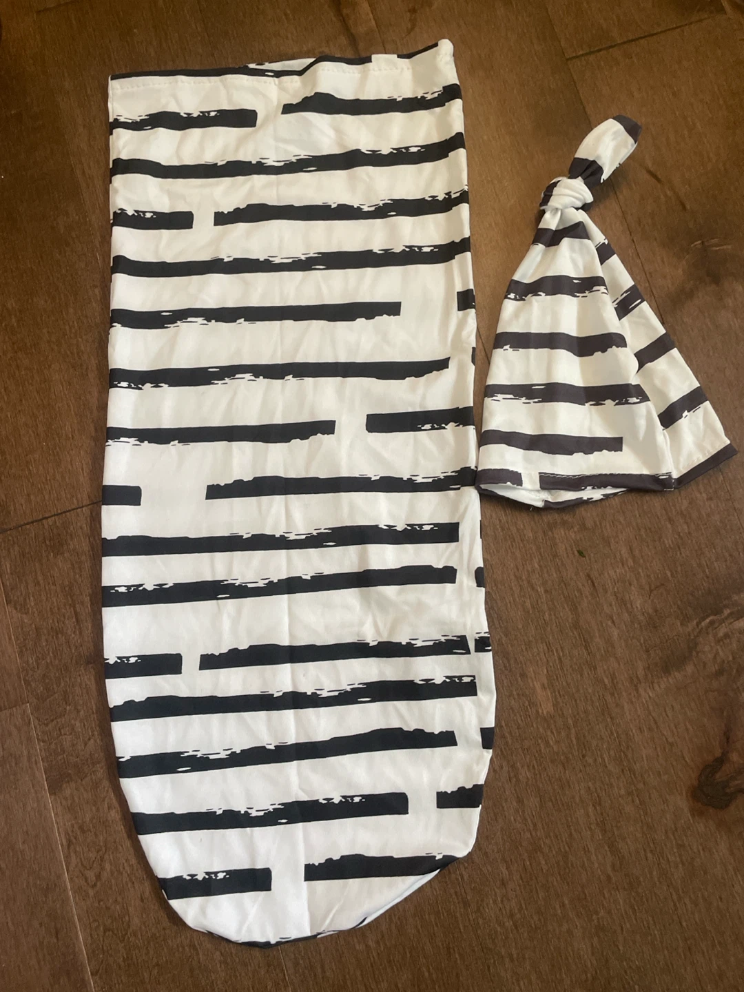 Striped Baby Sleep Sack and Hat Set