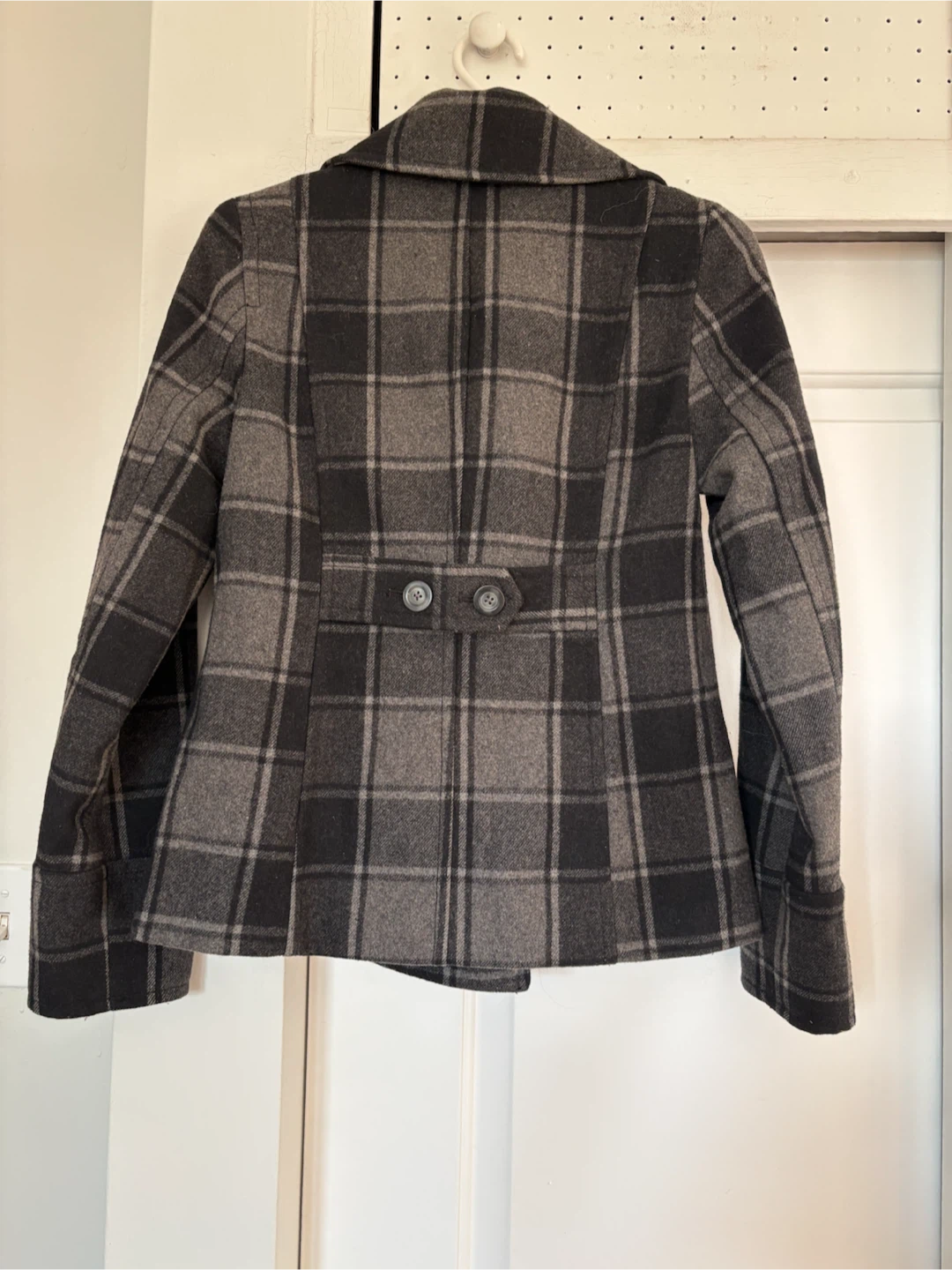 Old Navy Plaid  Pea Coat