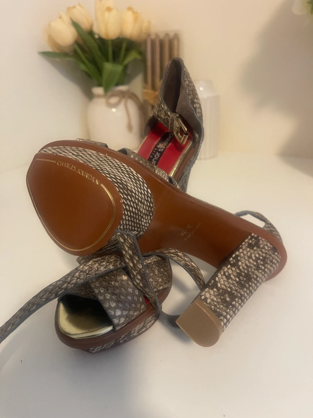 Charles Jourdan Snake Print Platform Heels - photo 4