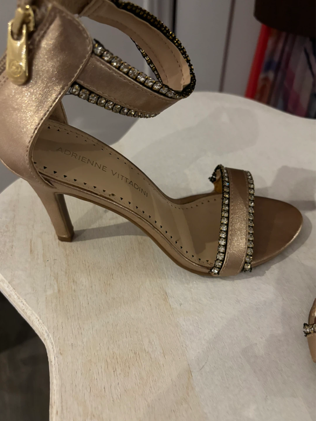 Adrienne Vittadini Embellished Heeled Sandals