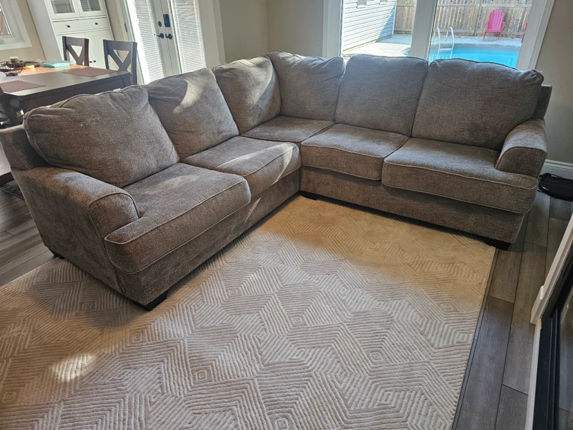 Plush Symmetrical L-Shaped Sectional Sofa