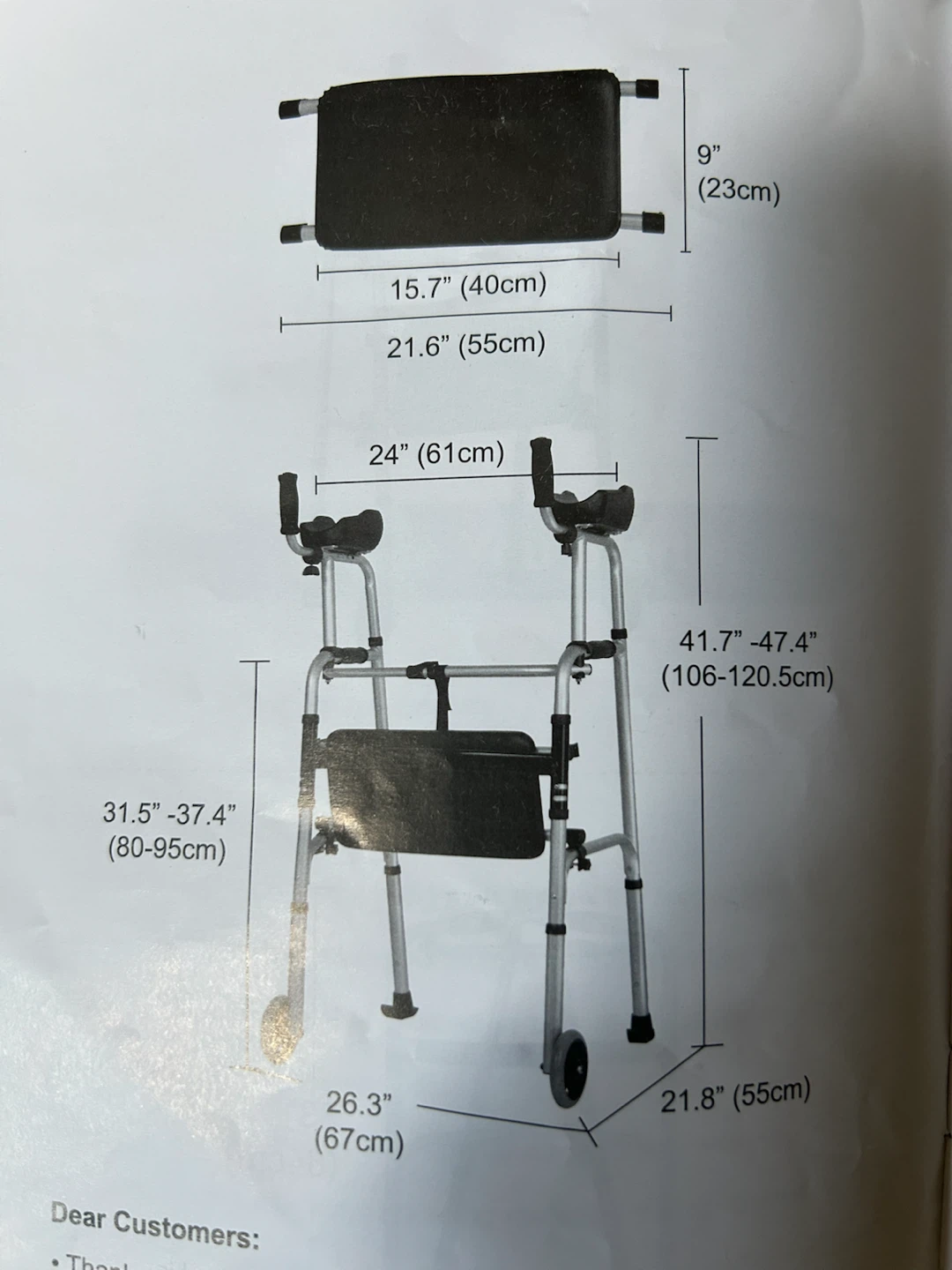 Goplus Upright Walker with PU Seat & 5" Wheels - Mobility Aid