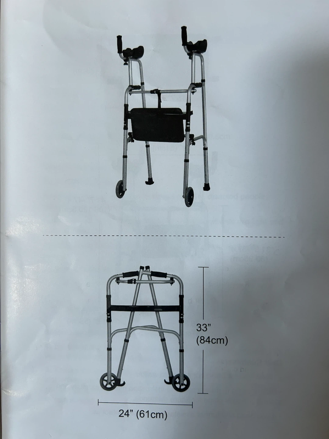 Goplus Upright Walker with PU Seat & 5" Wheels - Mobility Aid - photo 2