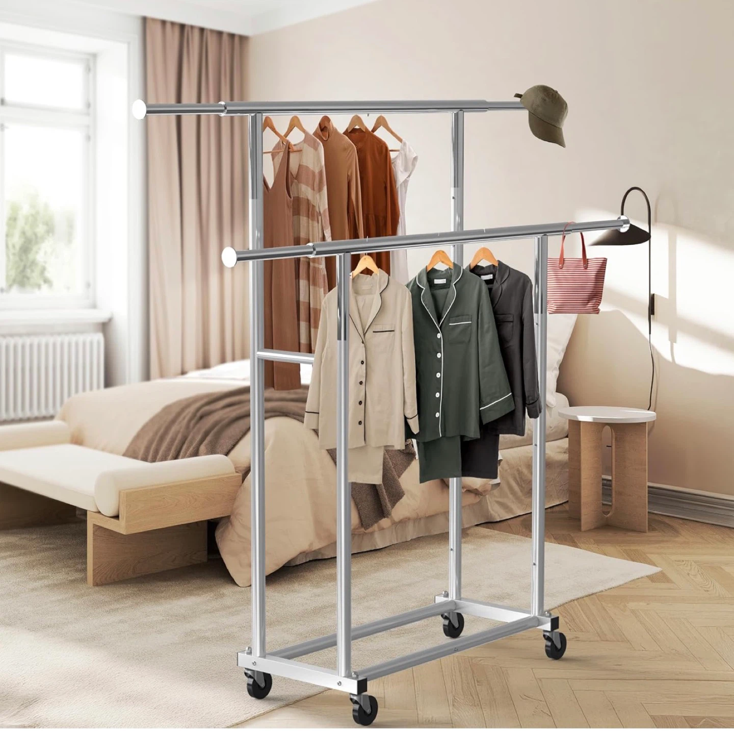 Standard Double Rod Clothing Garment Hanging Rack - New - photo 2