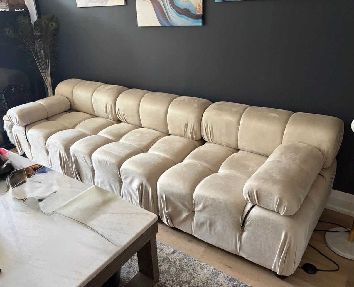 Modern Luxury Genuine Suede Modular Sofa - photo 3