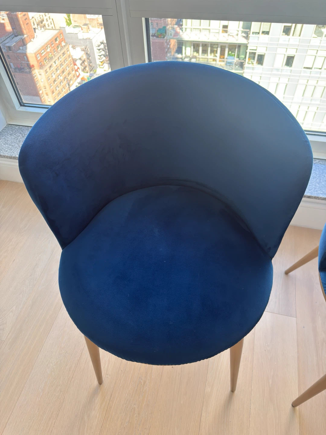 Blue Velvet Chairs (Pair of two)