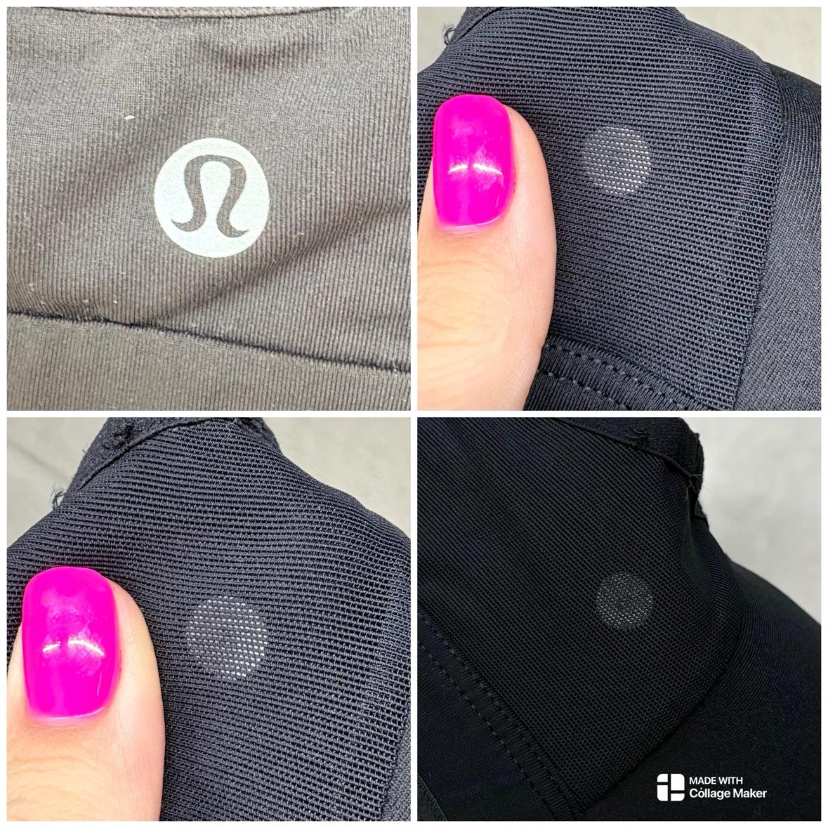 Lululemon Energy Bra Black Mesh Back Racerback Athletic Size 6 - photo 3