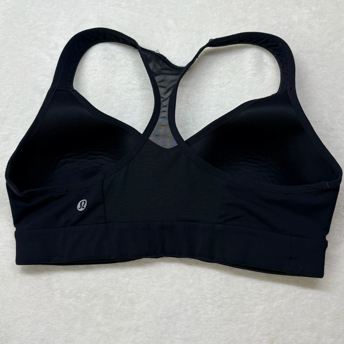 Lululemon Energy Bra Black Mesh Back Racerback Athletic Size 6 - photo 5