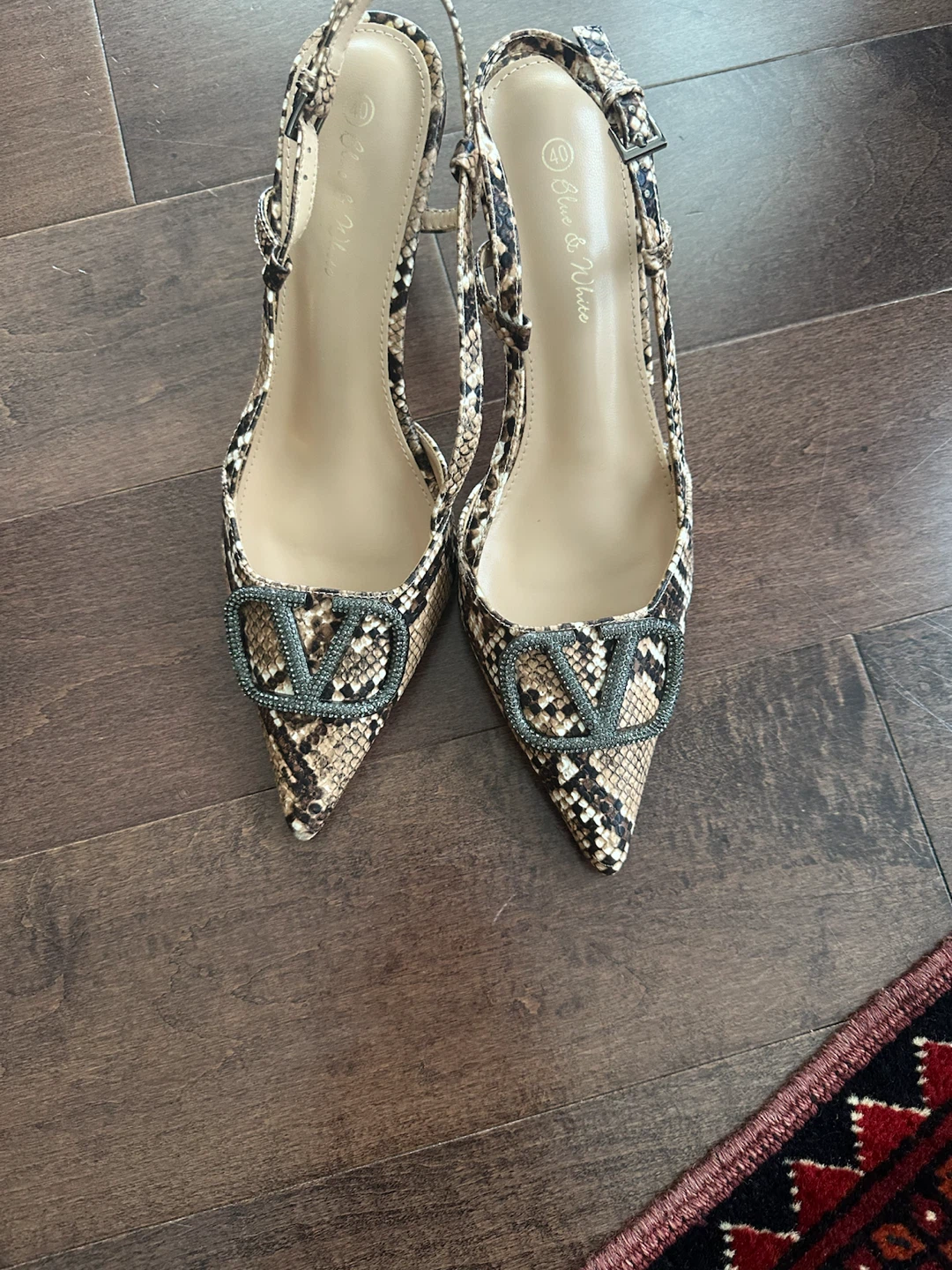 Brown& beige Women's Slingback Heels