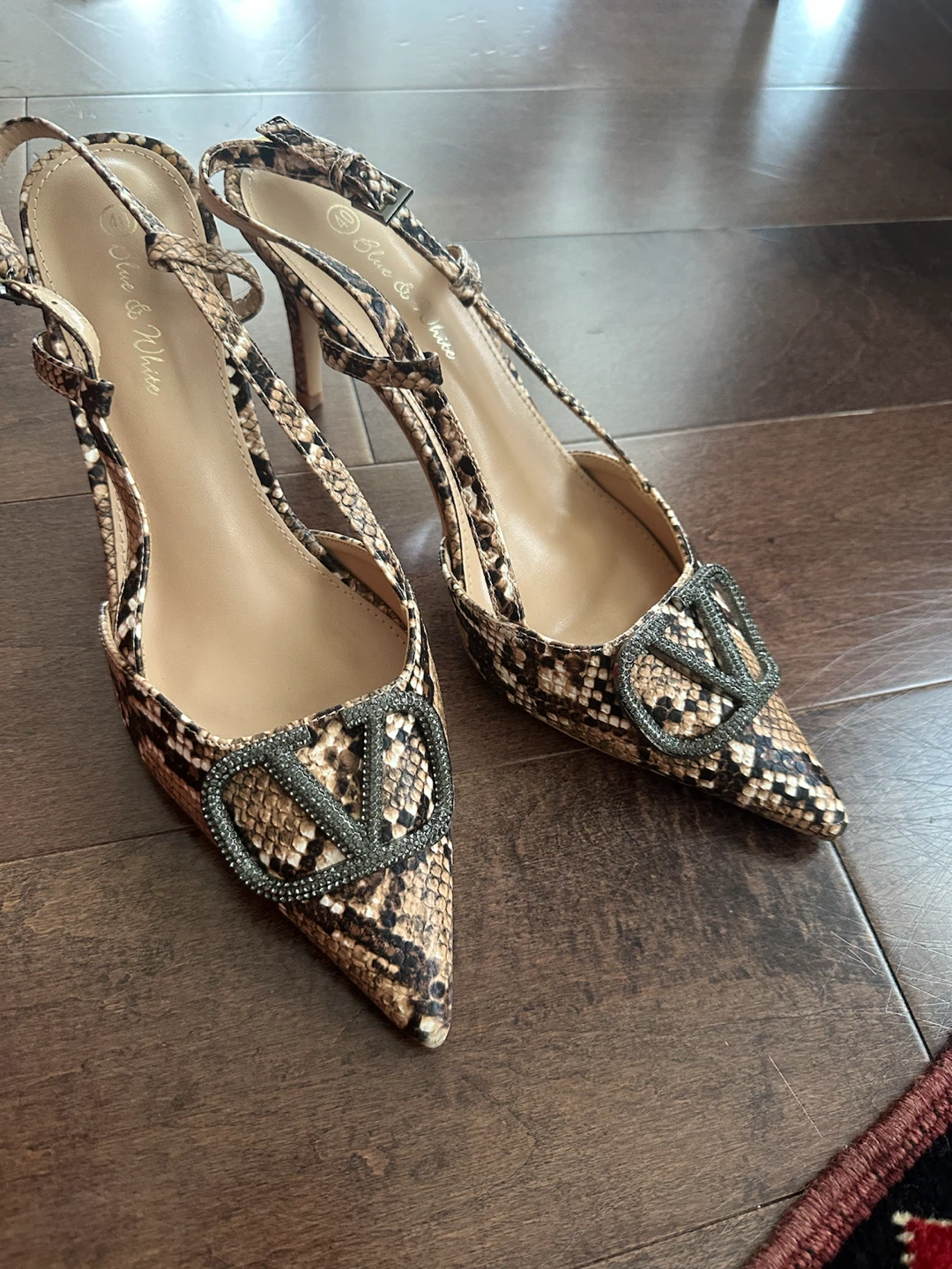 Brown& beige Women's Slingback Heels - photo 3