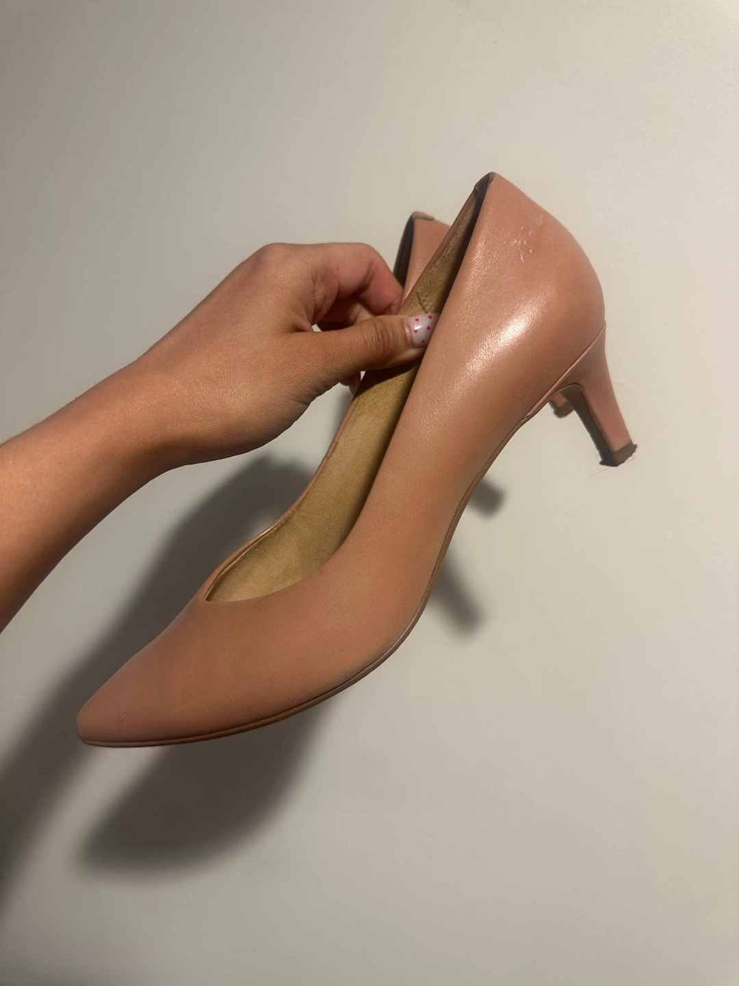 Clarks - Peach Pointed Toe Heels