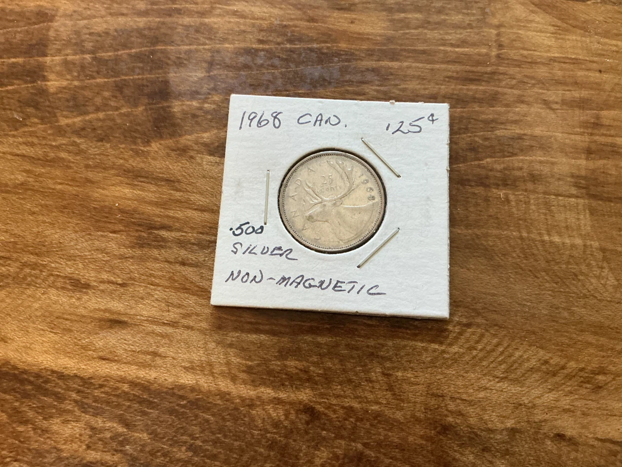 1968 Canadian 25 Cent 500 Silver Coin