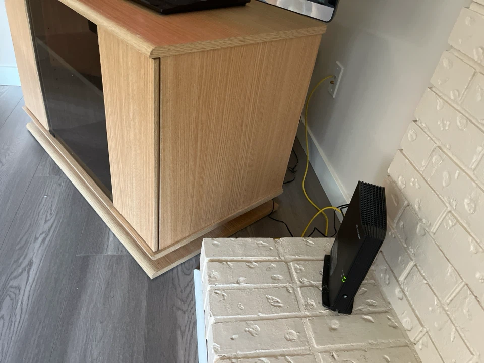 Wooden Media Console with Glass Door - photo 2