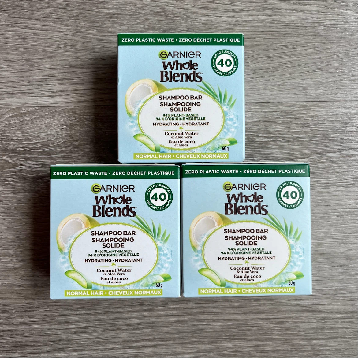 Garnier whole blends shampoo bar x 3