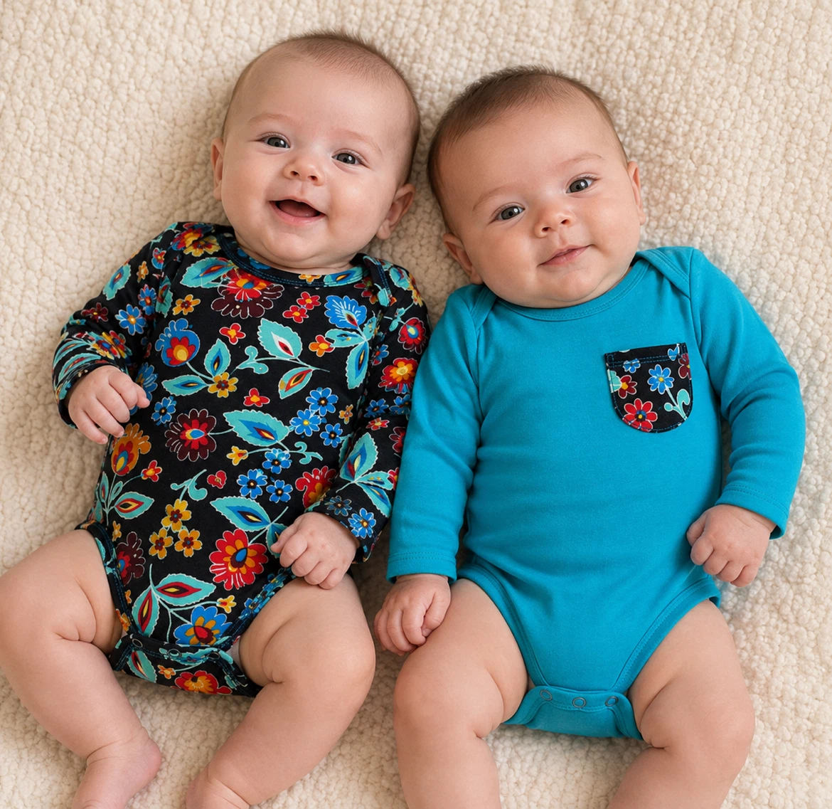 Baby Girls 2-Pack Long Sleeve Bodysuits – Size 68