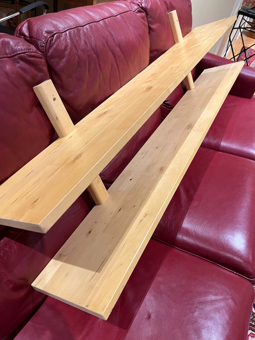 Wooden Shelf with Hooks