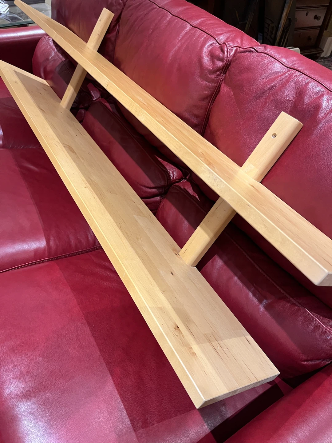 Wooden Shelf with Hooks - photo 2