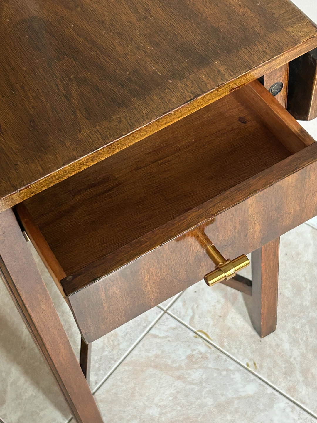 Vintage Drop Leaf Side Table with Drawer - photo 4