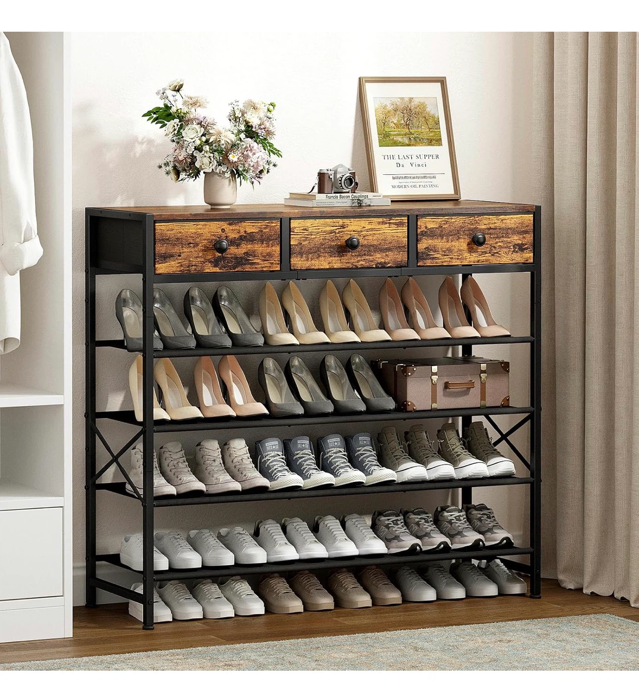 5 Tier Shoe Organizer with 3 Drawers SR6 - photo 2
