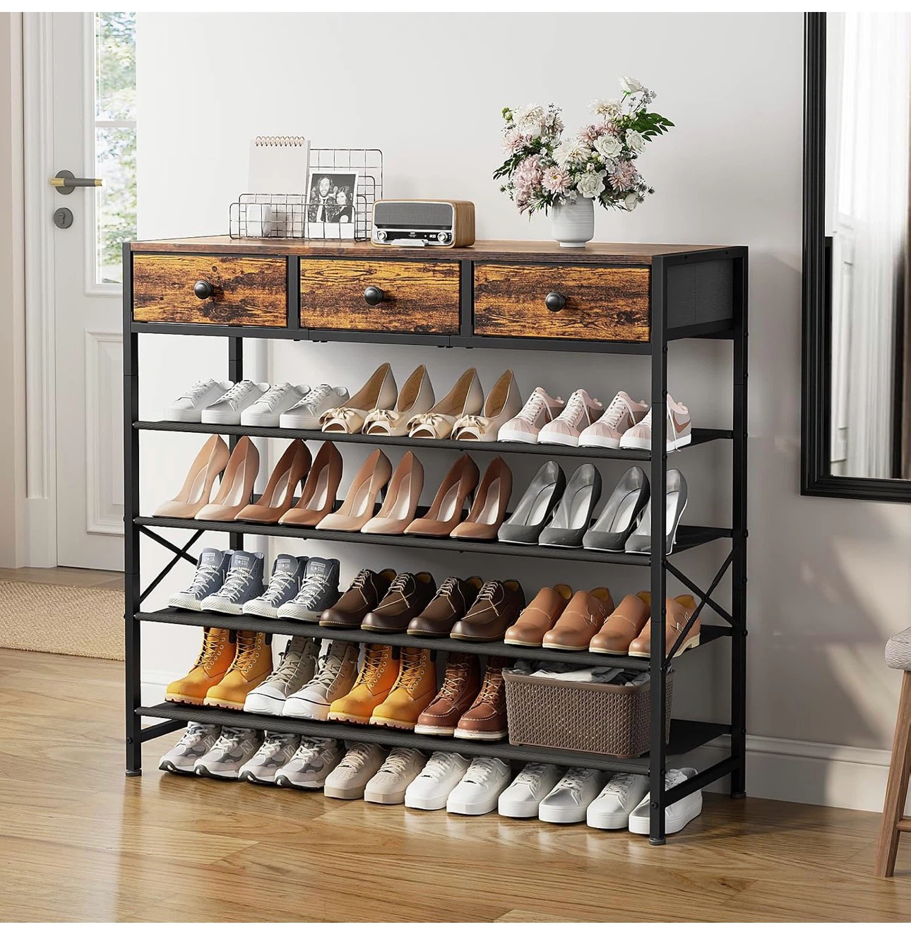5 Tier Shoe Organizer with 3 Drawers SR6 - photo 4
