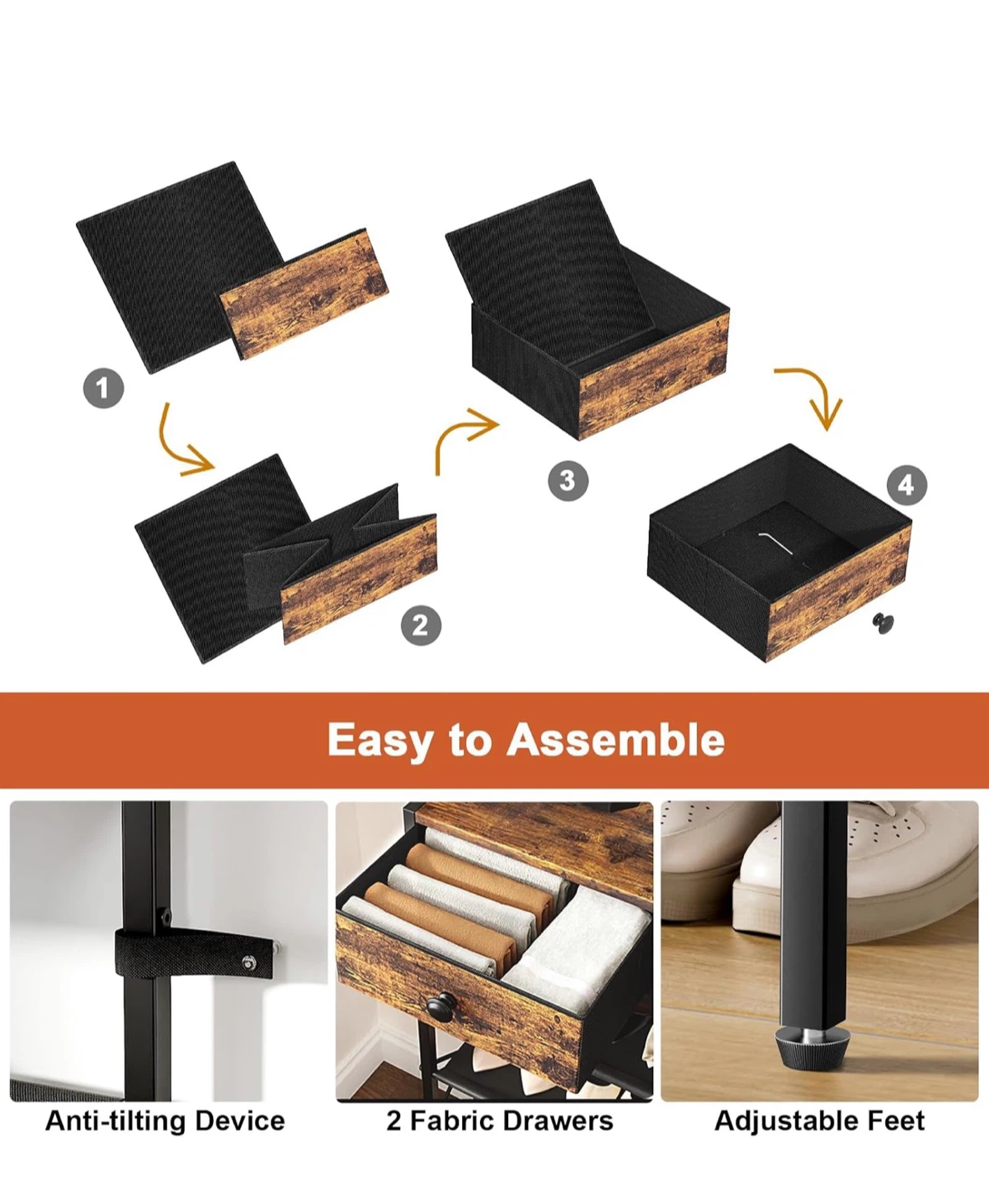 5 Tier Shoe Organizer with 3 Drawers SR6 - photo 5