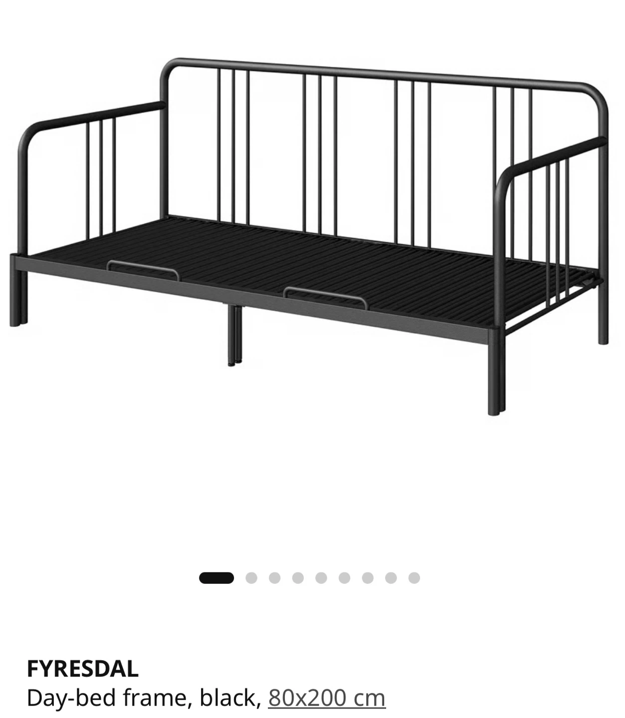 IKEA FYKSDAL Day-bed frame, black, 80x200 cm