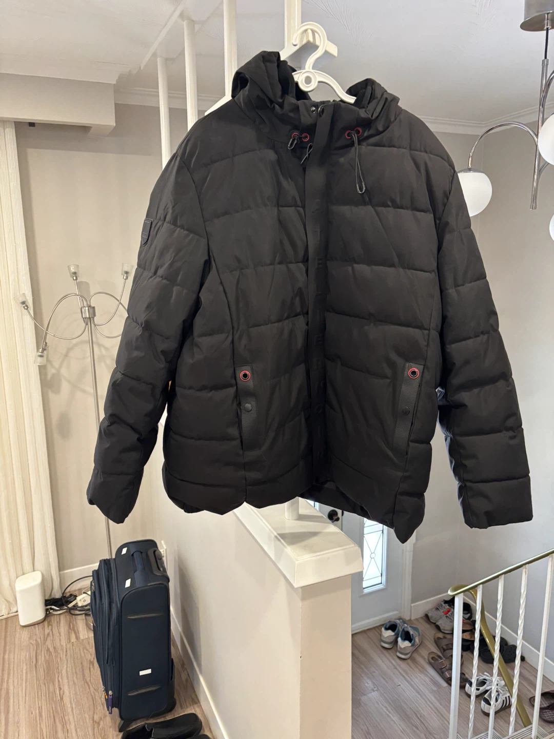 Black Puffer Jacket with Hood