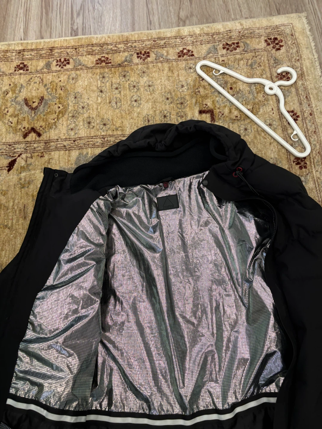 Black Puffer Jacket with Hood - photo 3