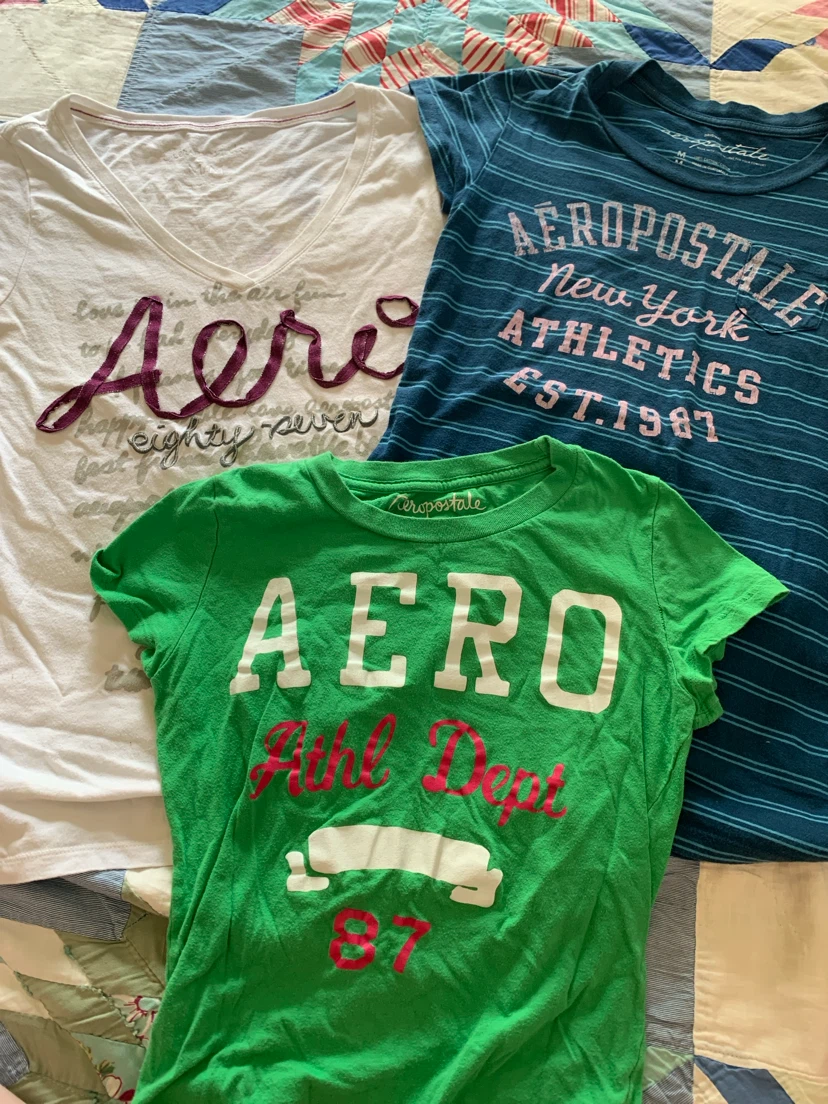 Three Y2K Aeropostale tees