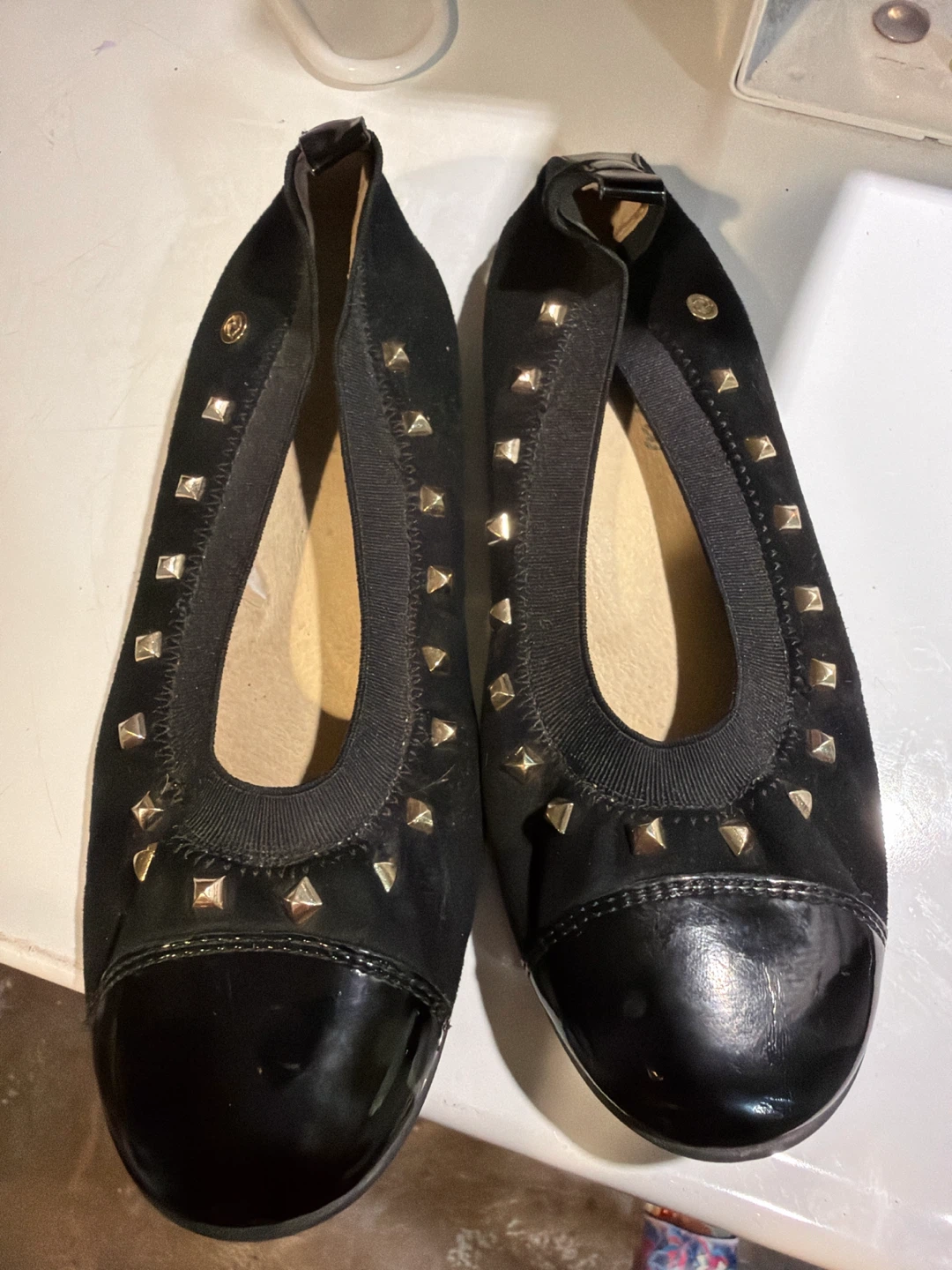 Nina Black Studded Ballet Flats