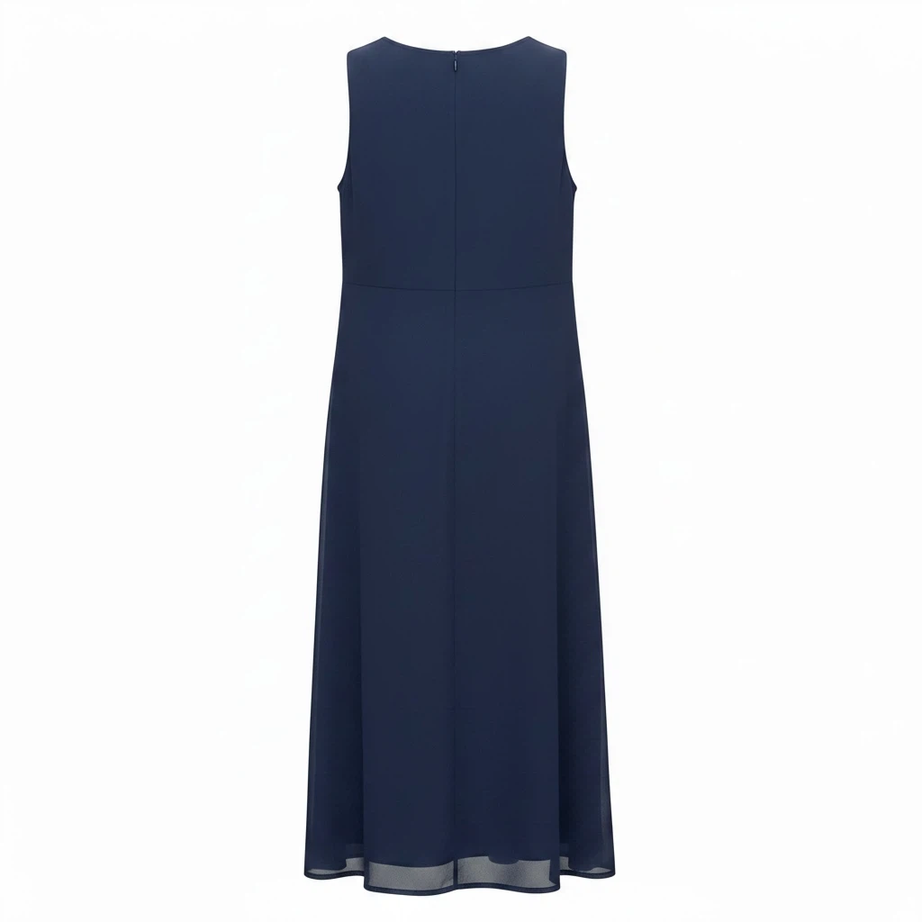 Calvin Klein Navy Blue Sleeveless Layered Maxi Dress - photo 2