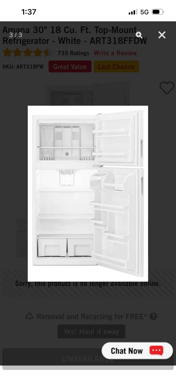 New Amana 30" 18 Cu. Ft. Top-Mount Refrigerator - White - photo 4