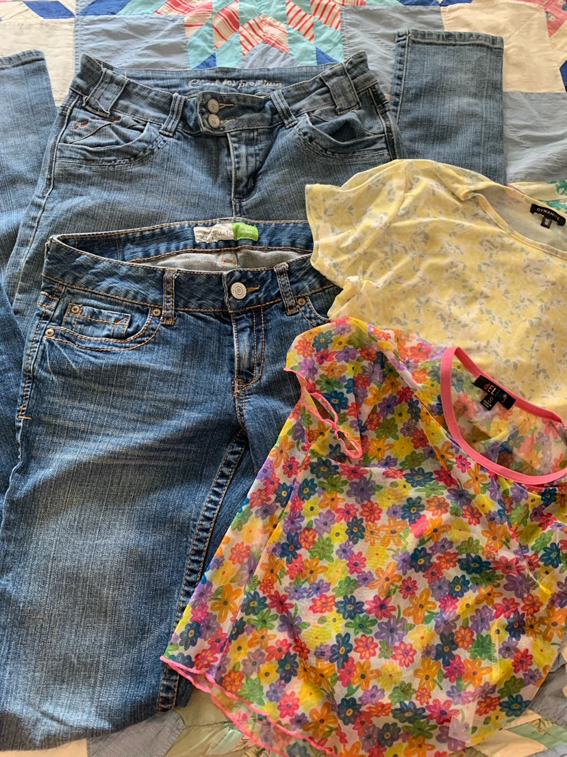 Womens Clothing bundle low rise jeans and tops