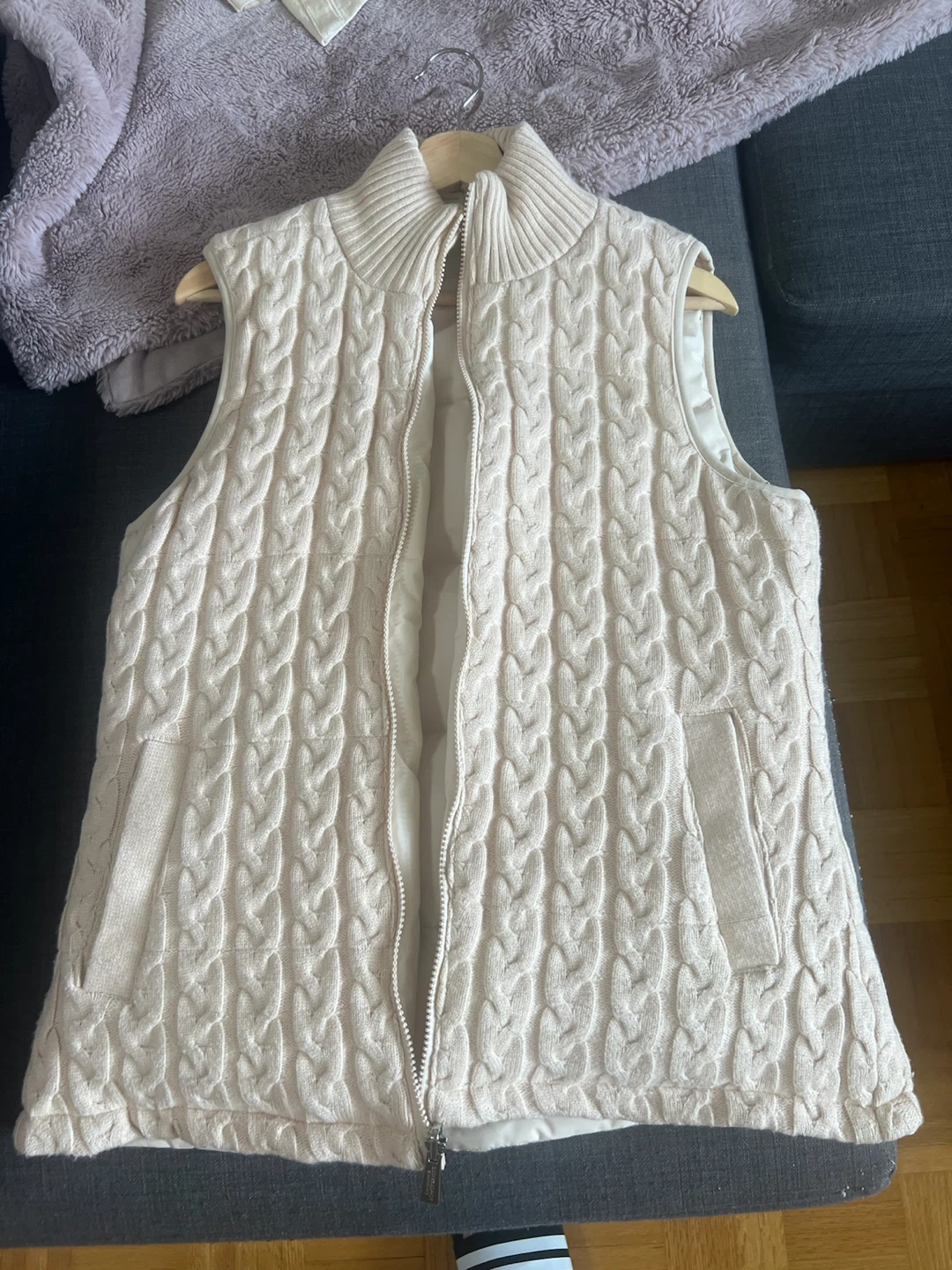 Cream Cable Knit Vest