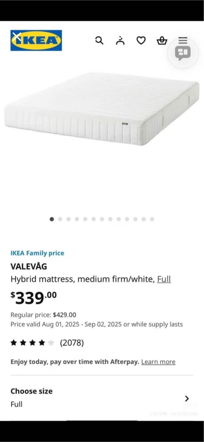 IKEA VALEVÅG Hybrid full Mattress