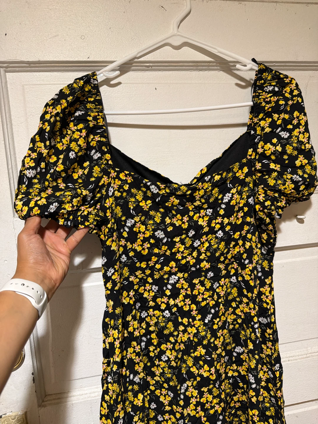NO BOUNDARIES Floral Print Dress - Black/Yellow