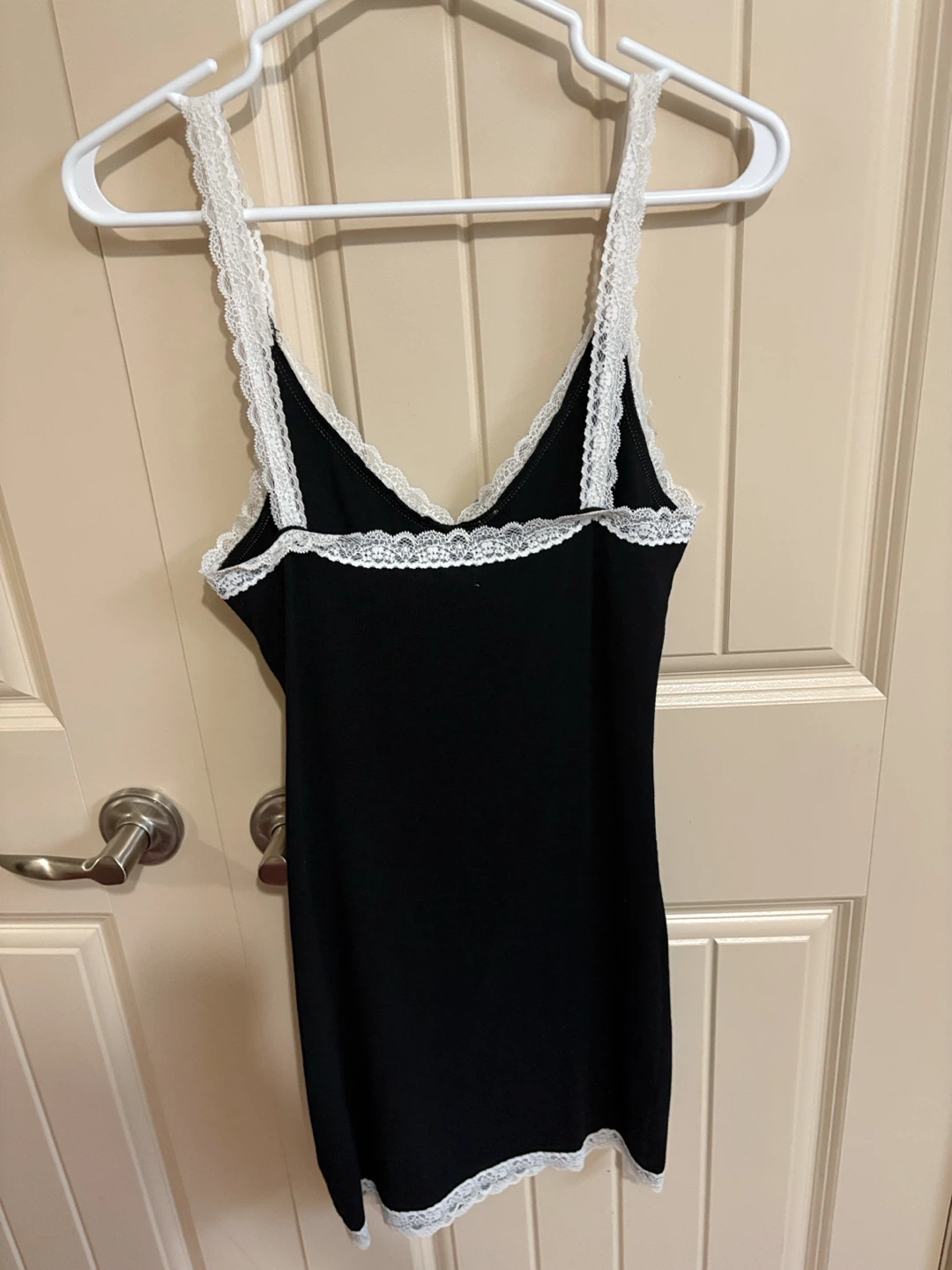 Garage Black slip dress with white lace trim - photo 2