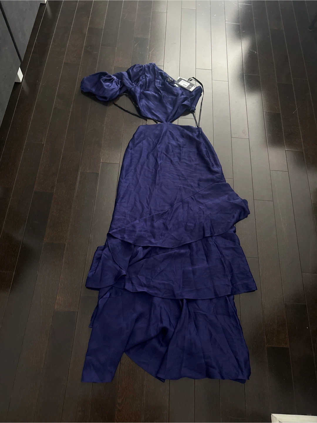 MARCIANO by Guess Navy One-Shoulder Ruffle Maxi Dress - photo 2