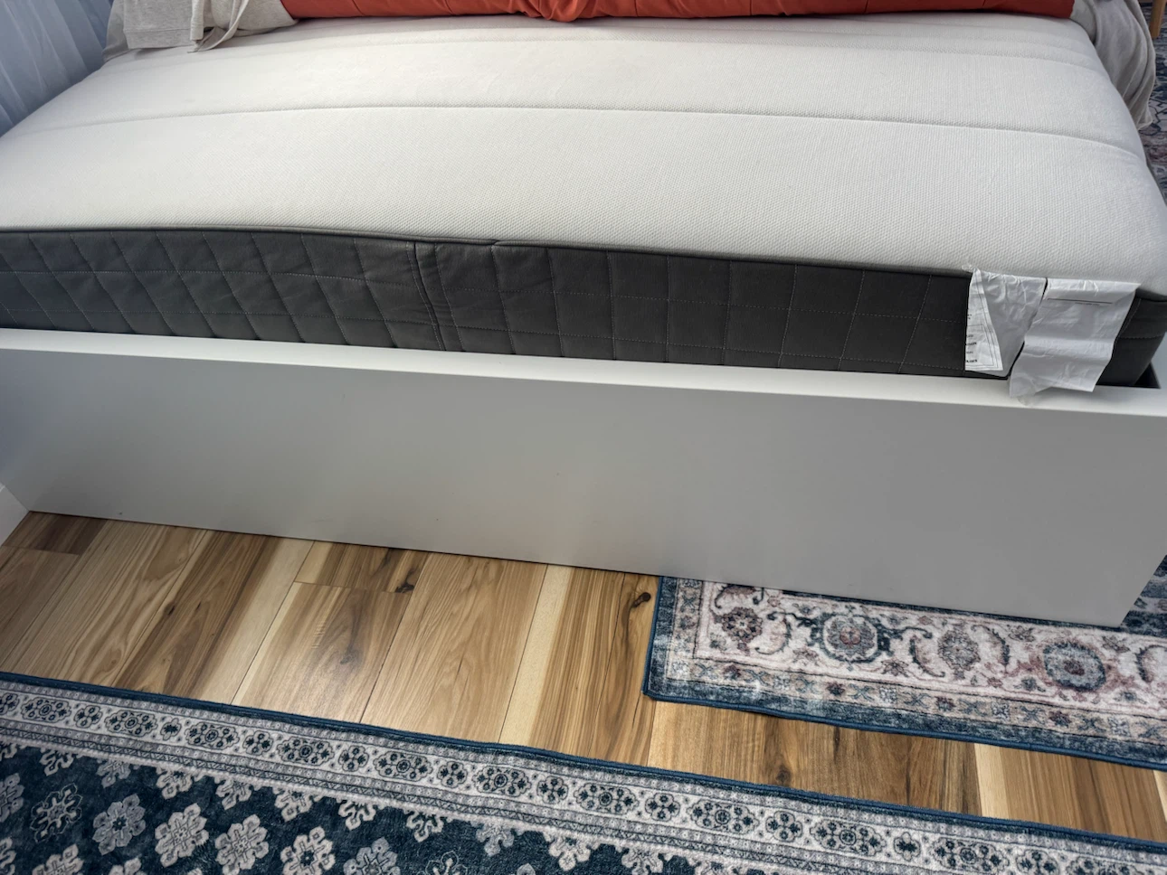 White Queen bed with mattress Nightstands 2 Drawers - photo 4