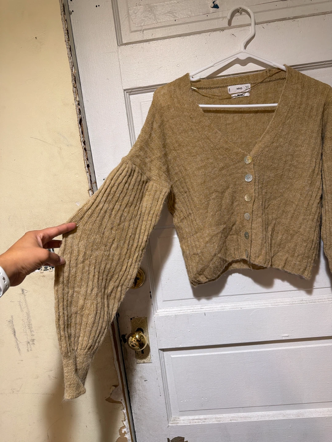 MNG Camel Wool Blend Cardigan Sweater - photo 2