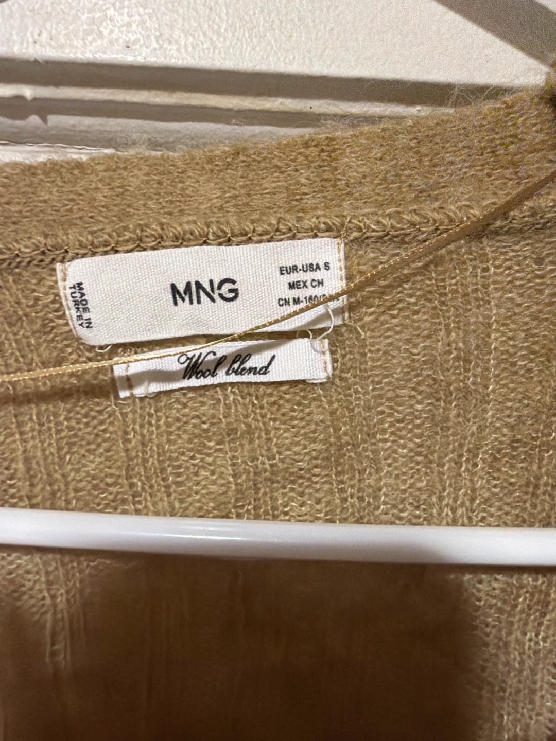 MNG Camel Wool Blend Cardigan Sweater - photo 3