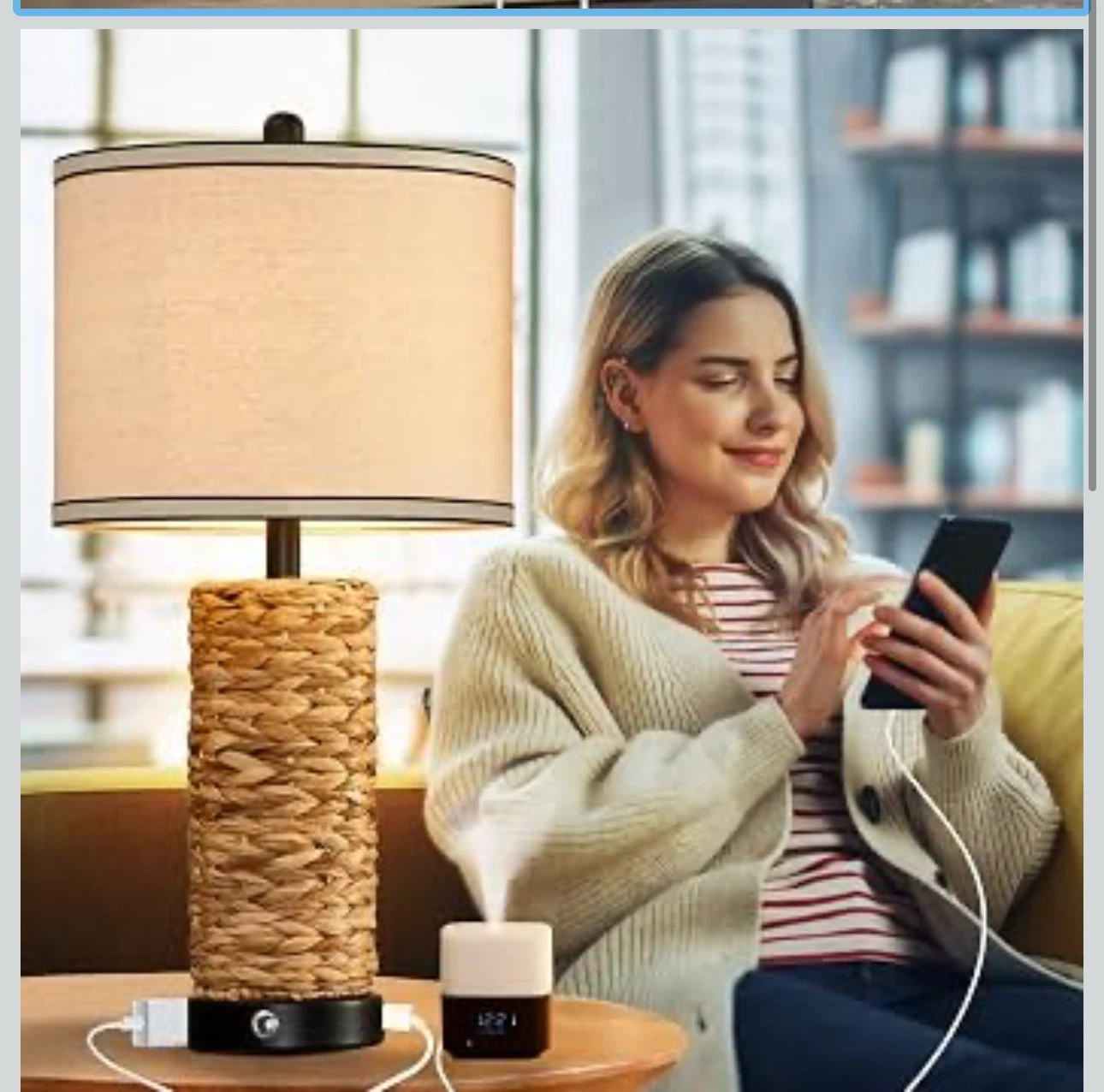 Set of 2 Rustic Touch Table Lamps with USB Ports RT2 - photo 2